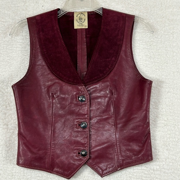 hell bent leather goods Jackets & Blazers - Hell-bent leather goods vintage 70s/80s burgundy, suede leather vest small